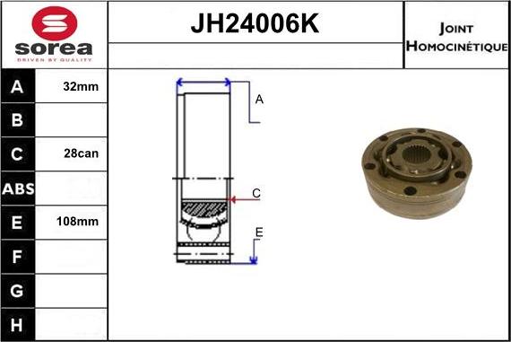 Sera JH24006K - CV Joint Kit, drive shaft car-mod.net