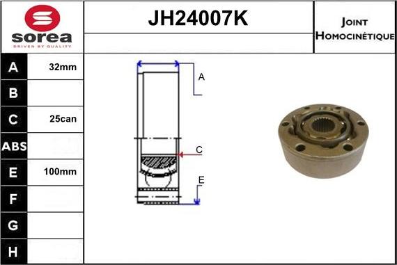 Sera JH24007K - CV Joint Kit, drive shaft car-mod.net