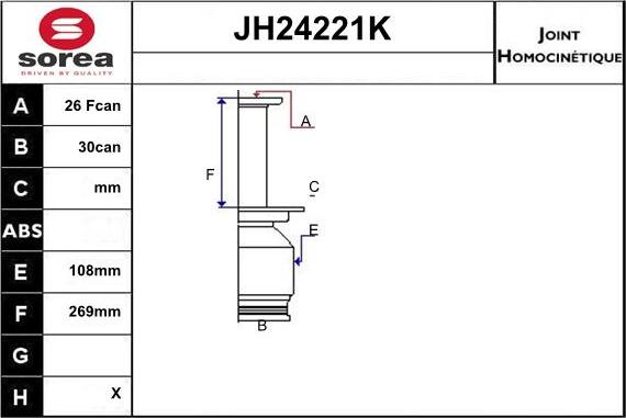 Sera JH24221K - CV Joint Kit, drive shaft car-mod.net