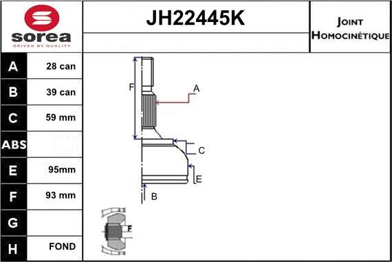Sera JH22445K - CV Joint Kit, drive shaft car-mod.net
