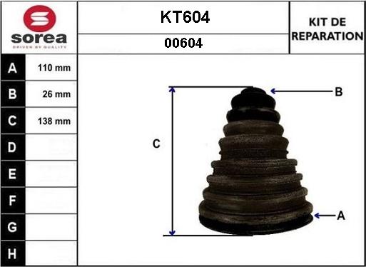 Sera KT604 - Bellow, drive shaft car-mod.net