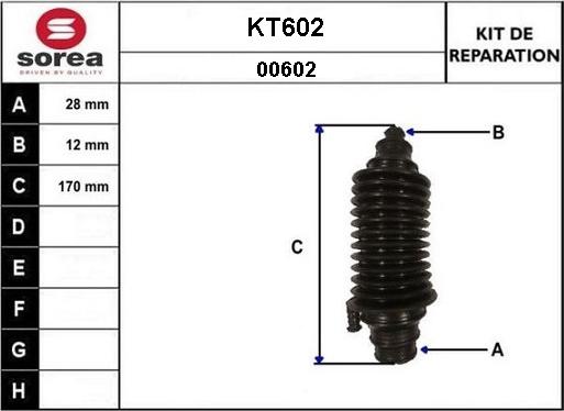 Sera KT602 - Bellow, drive shaft car-mod.net