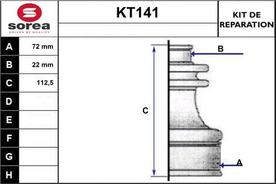 Sera KT141 - Bellow, drive shaft car-mod.net