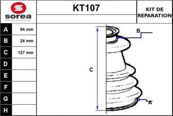 Sera KT107 - Bellow, drive shaft car-mod.net