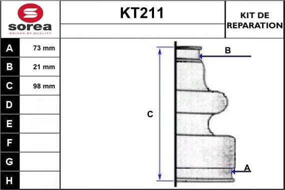 Sera KT211 - Bellow, drive shaft car-mod.net