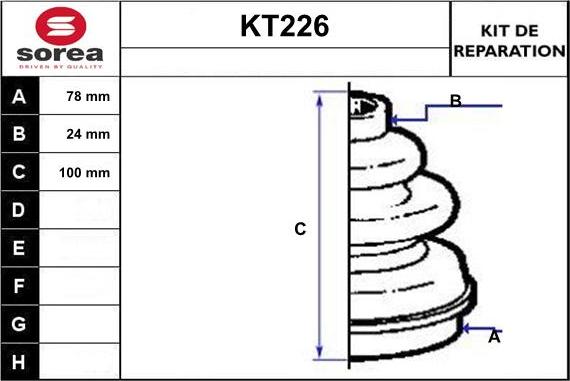 Sera KT226 - Bellow, drive shaft car-mod.net