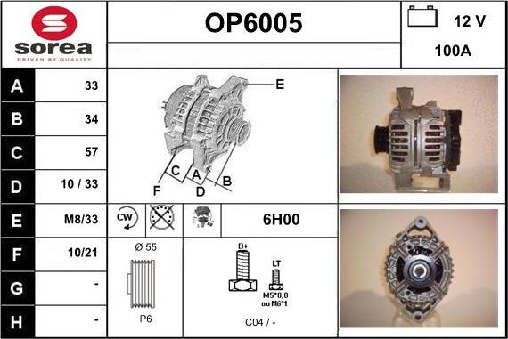 Sera OP6005 - Alternator car-mod.net