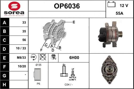 Sera OP6036 - Alternator car-mod.net