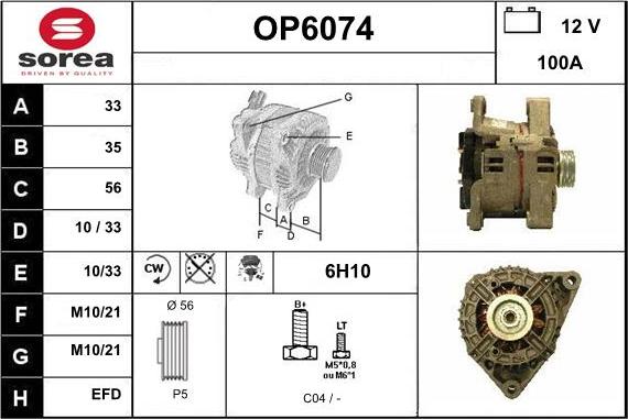 Sera OP6074 - Alternator car-mod.net
