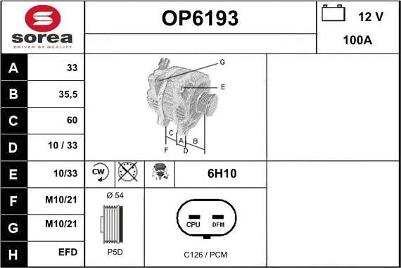 Sera OP6193 - Alternator car-mod.net