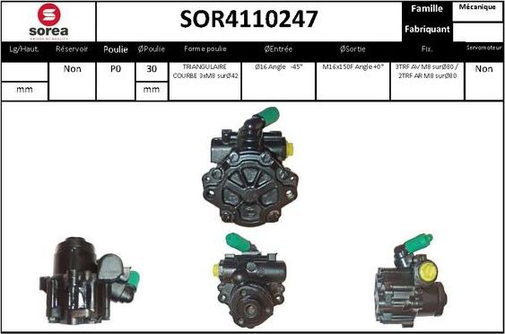 Sera SOR4110247 - Hydraulic Pump, steering system car-mod.net