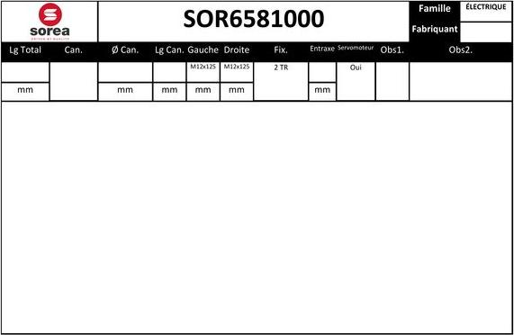 Sera SOR6581000 - Steering Gear car-mod.net