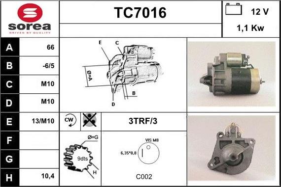 Sera TC7016 - Starter car-mod.net