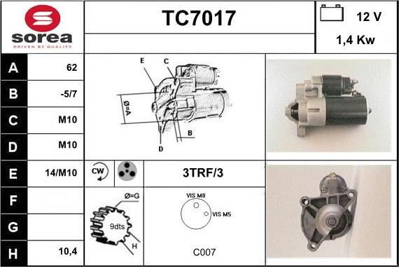 Sera TC7017 - Starter car-mod.net