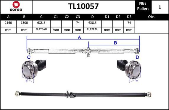 Sera TL10057 - Propshaft, axle drive car-mod.net