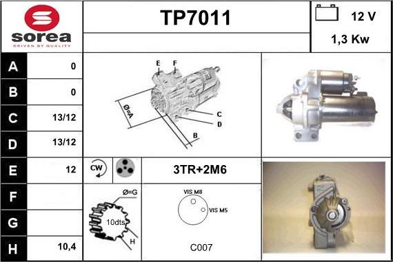 Sera TP7011 - Starter car-mod.net