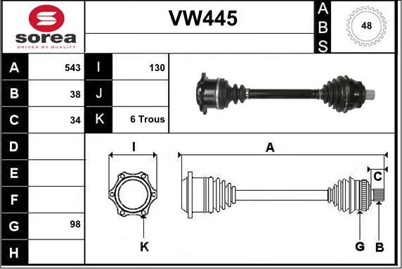 Sera VW445 - Drive Shaft car-mod.net