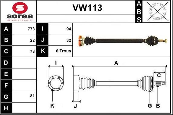 Sera VW113 - Drive Shaft car-mod.net
