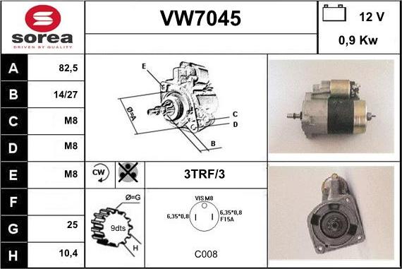 Sera VW7045 - Starter car-mod.net