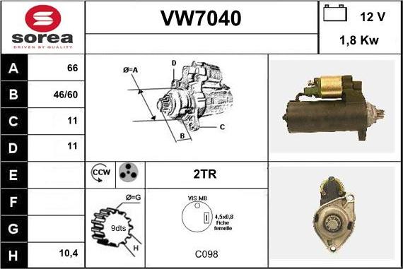 Sera VW7040 - Starter car-mod.net