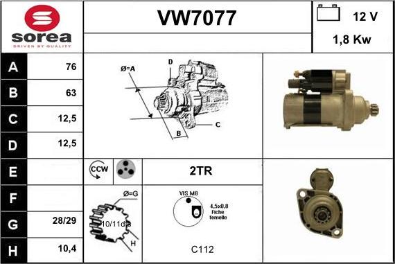 Sera VW7077 - Starter car-mod.net