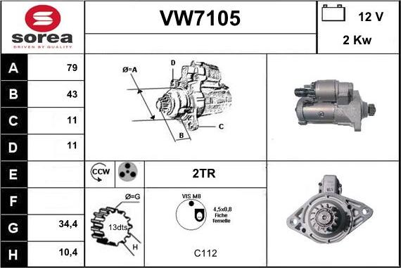 Sera VW7105 - Starter car-mod.net