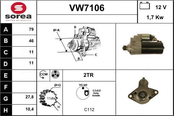 Sera VW7106 - Starter car-mod.net