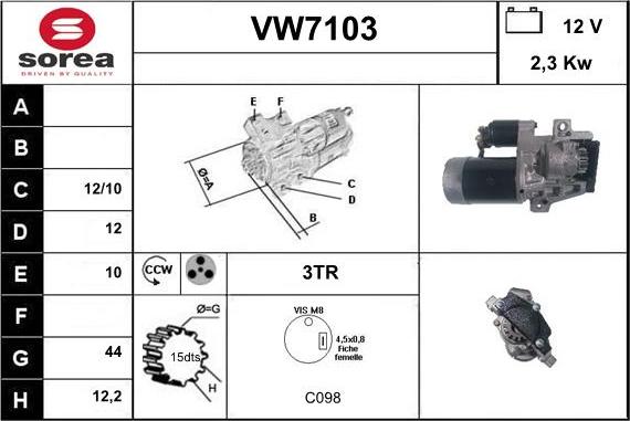 Sera VW7103 - Starter car-mod.net