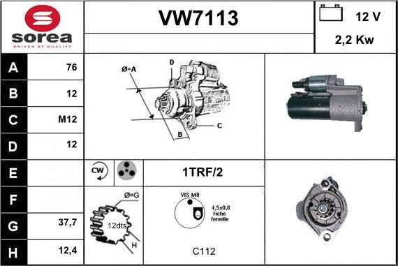 Sera VW7113 - Starter car-mod.net