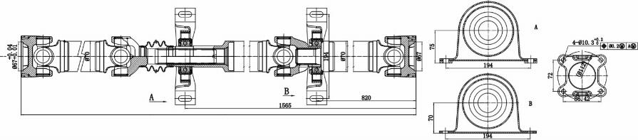 Sercore 32108F - Propshaft, axle drive car-mod.net