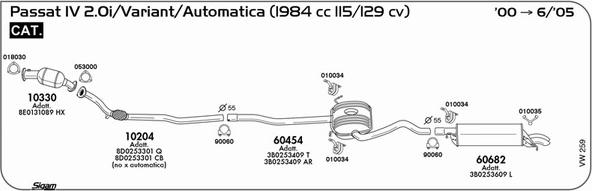 Sigam VW259 - Exhaust System car-mod.net