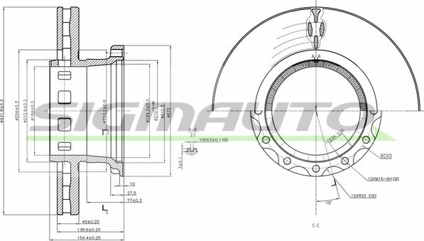 SIGMAUTO DB0318V - Brake Disc car-mod.net