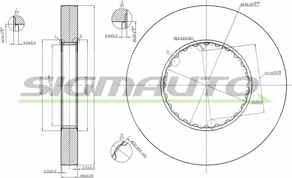 SIGMAUTO DB0249S - Brake Disc car-mod.net