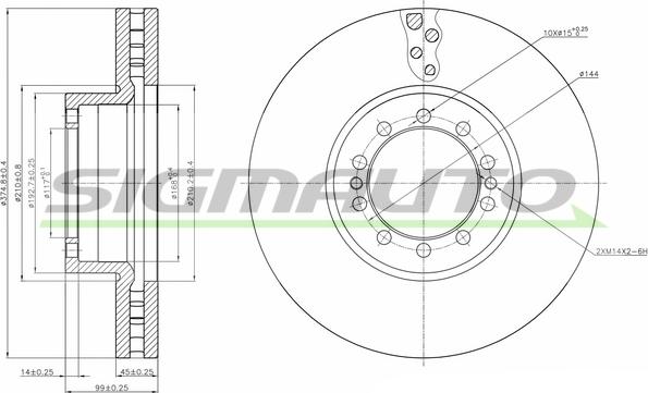 SIGMAUTO DB0257V - Brake Disc car-mod.net