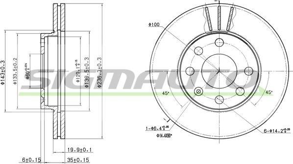 SIGMAUTO DBA151V - Brake Disc car-mod.net