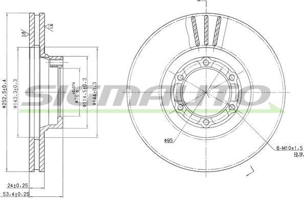 SIGMAUTO DBA160V - Brake Disc car-mod.net