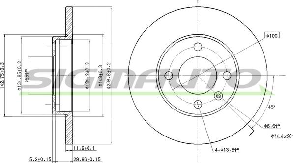 SIGMAUTO DBA103S - Brake Disc car-mod.net