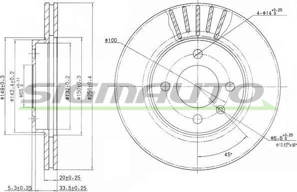 SIGMAUTO DBA207V - Brake Disc car-mod.net