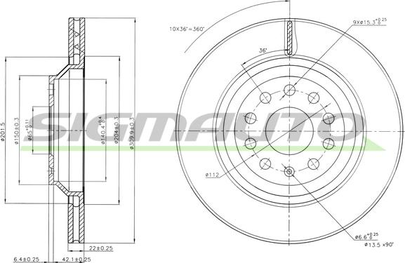 SIGMAUTO DBB503V - Brake Disc car-mod.net