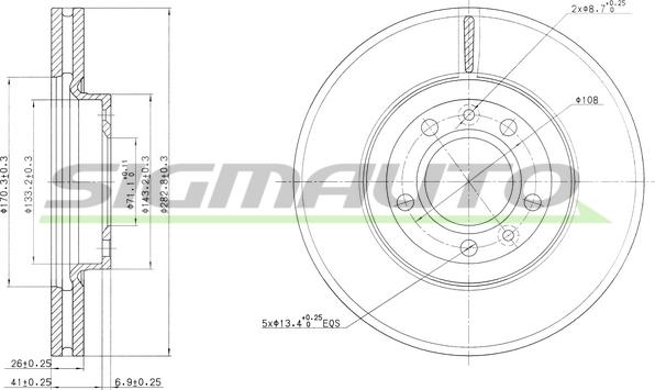 SIGMAUTO DBB132V - Brake Disc car-mod.net