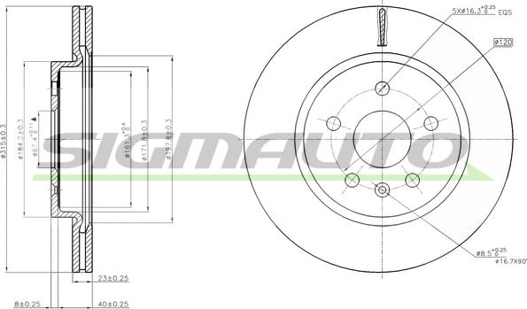 SIGMAUTO DBB805V - Brake Disc car-mod.net