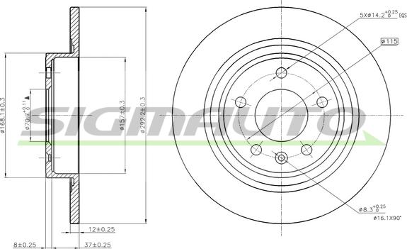 SIGMAUTO DBB871S - Brake Disc car-mod.net