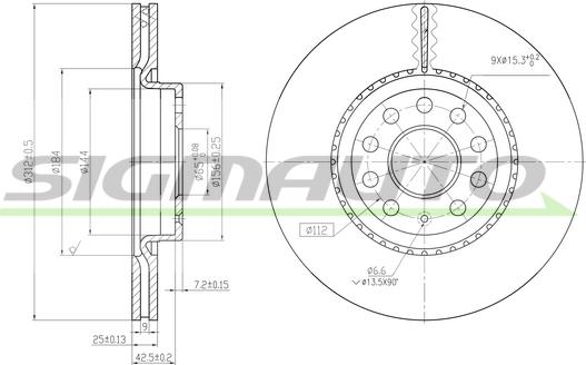 SIGMAUTO DBB305V - Brake Disc car-mod.net