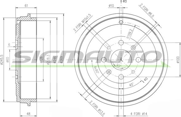 SIGMAUTO DR5657 - Brake Drum car-mod.net