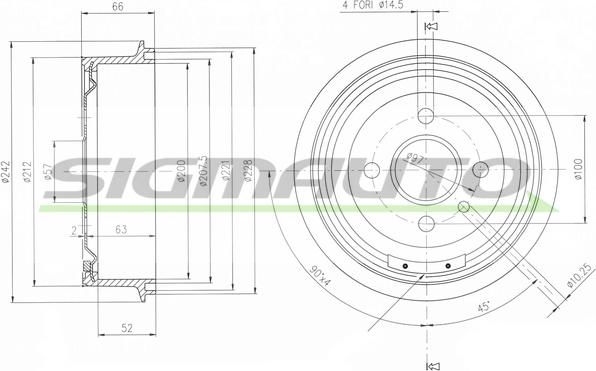SIGMAUTO DR5138 - Brake Drum car-mod.net