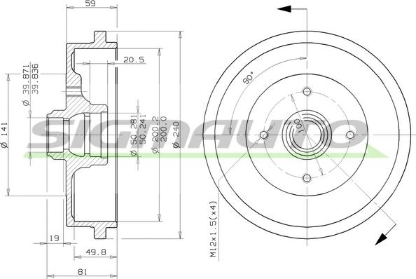 SIGMAUTO DR5244 - Brake Drum car-mod.net