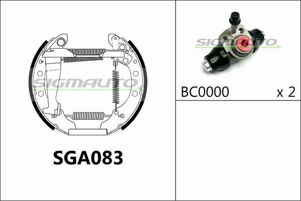 SIGMAUTO SGA083 - Drum Brake Shoe Set car-mod.net