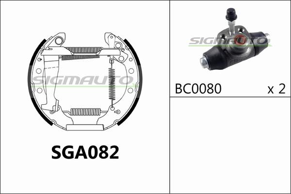 SIGMAUTO SGA082 - Drum Brake Shoe Set car-mod.net