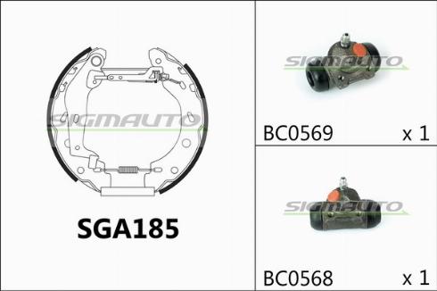 SIGMAUTO SGA185 - Drum Brake Shoe Set car-mod.net