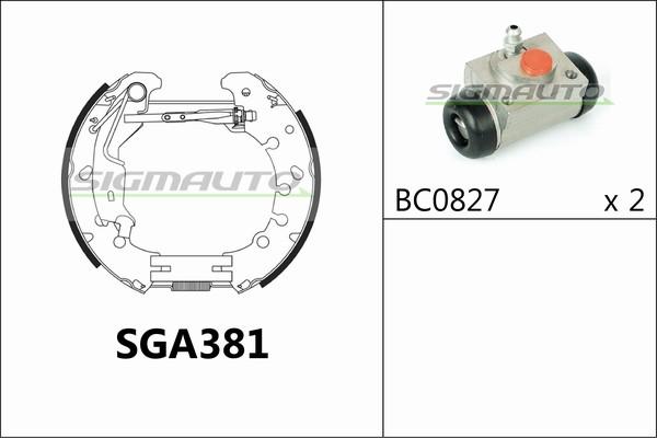 SIGMAUTO SGA381 - Drum Brake Shoe Set car-mod.net